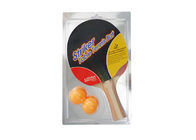 Einzelnes Schläger-Klingeln Pong eingestellt mit 2 orange Sperrholz-Schwamm-Pickel-Gummi der Ball-6mm