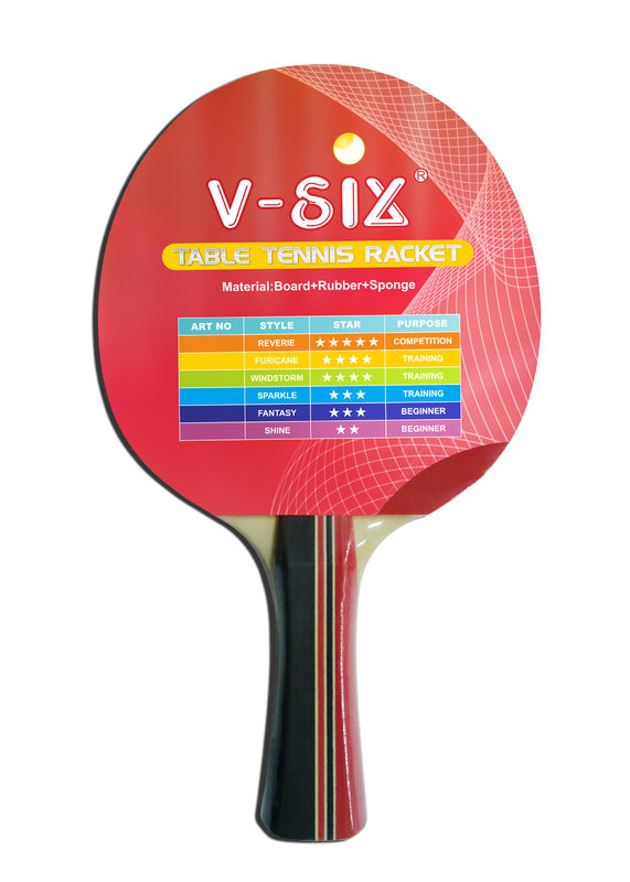Streifen-Farbgriff-Linde-Sperrholz-Tischtennis-Schläger mit Rückgummischwamm-Spiel-Schläger
