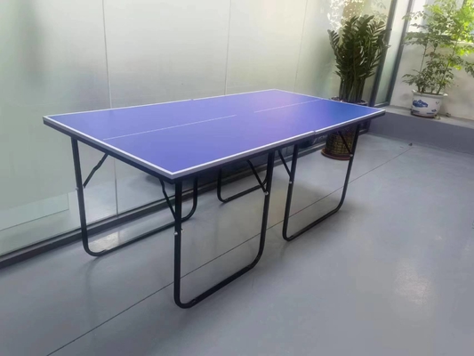 Mdf-Kinder Tischtennis-Tabellen-klare Linie blaues Spitzenquadrat ringsum Bein-einfaches faltbares Bewegliches
