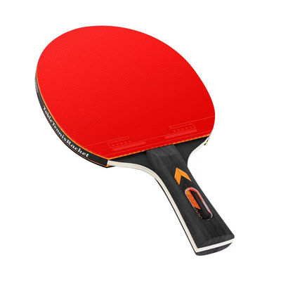 Double Reverse Rubber Table Tennis Rackets With 5 Plies Natural Wood Bottom And Carbon Fiber Blade Material