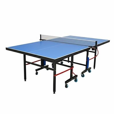 Klubs, Schulen und Gemeindezentren Klapptischtennisplatte mit blauer Seitenrolle Φ75mm 4-teilig